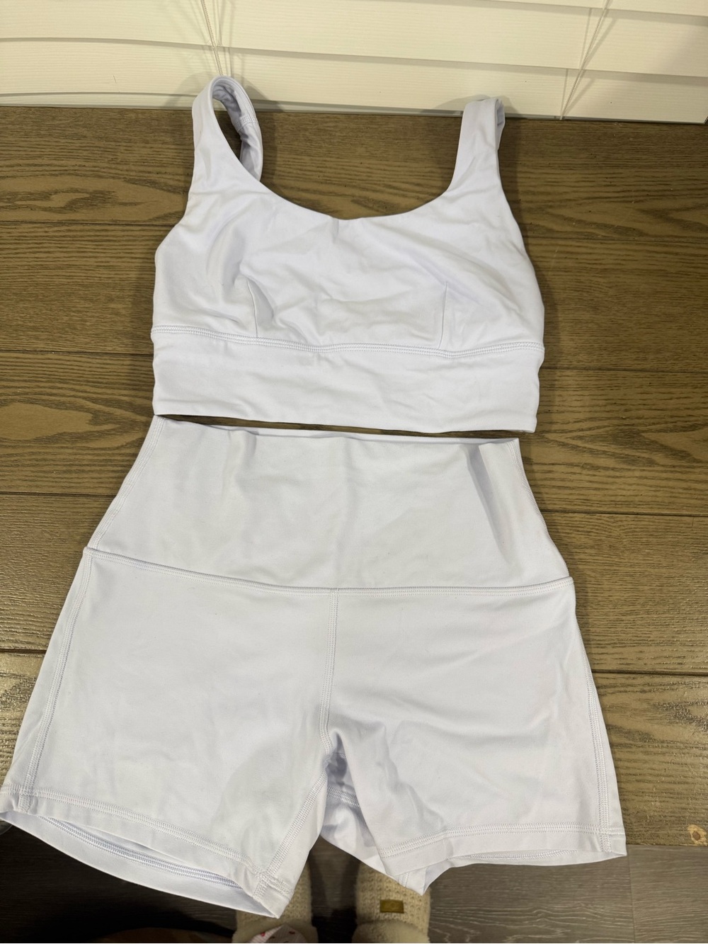 lululemon athletica White Seamless Sports Bra and High-Waist Shorts Set